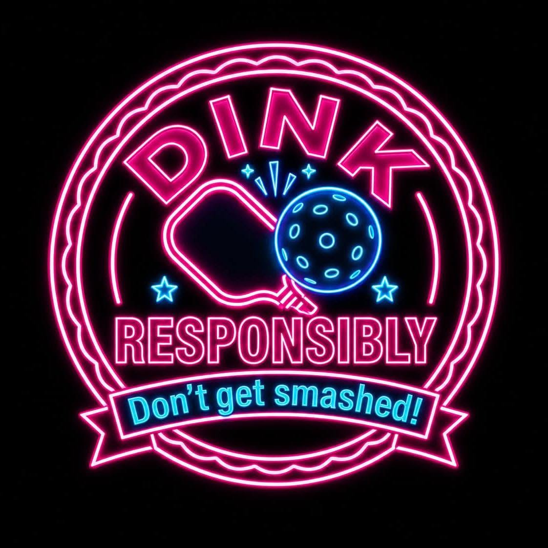 Dink Responsibly Pickleball Court logo